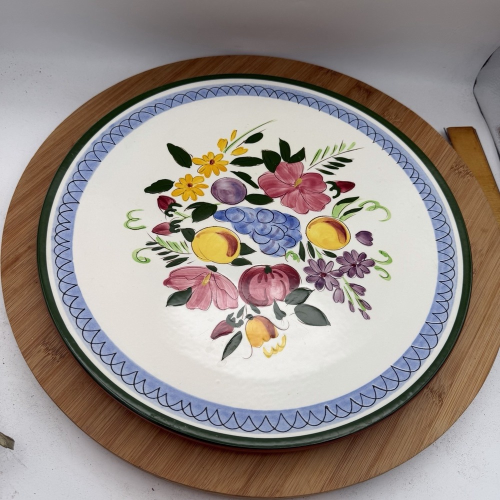 Stangl‎ Pottery Fruit & Flowers 14-1/4" Chop Plate/ Platter Vintage MCM